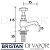 Bristan 1901 Vanity Basin Taps Dimensions